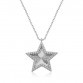 Gümüş Fırfır Desenli Yıldız Bayan Kolye
