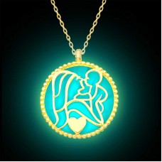 Gümüş Fosforlu Gold Anne Çocuk Sevgisi Kadın Kolye