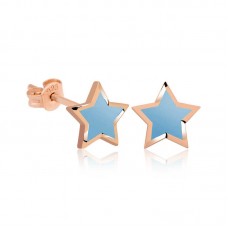 Gümüş Fosforlu Mavi Yıldız Küpe