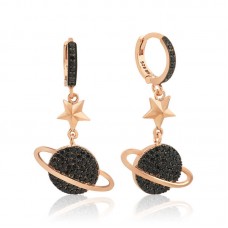 Gümüş Gezegen Bayan Küpe