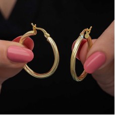 Gümüş Gold 3 mm Burgu Şarnel Küpe