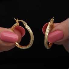 Gümüş Gold 3 mm Burgu Şarnel Küpe