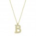 Gümüş Gold B Harfi Kadın Kolye