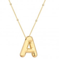 Gümüş Gold Balon A Harfi Kadın Kolye