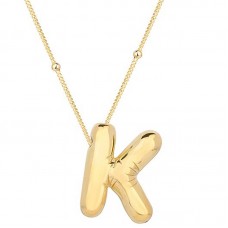 Gümüş Gold Balon K Harfi Kadın Kolye