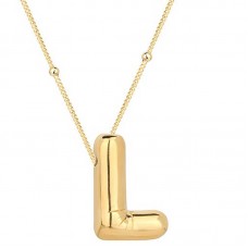 Gümüş Gold Balon L Harfi Kadın Kolye