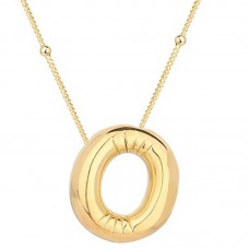 Gümüş Gold Balon O Harfi Kadın Kolye