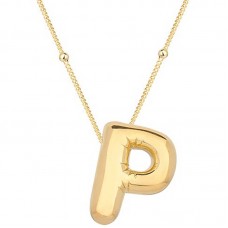 Gümüş Gold Balon P Harfi Kadın Kolye
