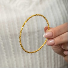 Gümüş Gold İkili Burgu Kadın Bilezik