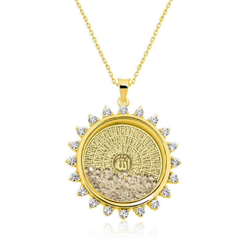 Gümüş Gold Esmaül Hüsna Bayan Kolye Gümüş Gold Esmaül Hüsna Bayan Kolye