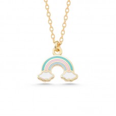 Gümüş Gold Gökkuşağı Kadın Kolye