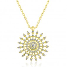 Gümüş Gold Güneş Kadın Kolye