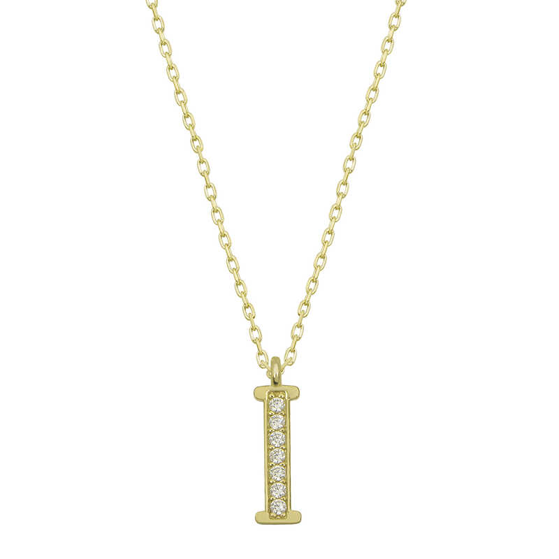 Gümüş Gold I Harfi Kadın Kolye Gümüş Gold I Harfi Kadın Kolye