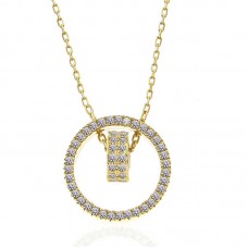 Gümüş Gold İç İçe Geçmiş Halka Kadın Kolye