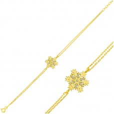 ​Gümüş Gold Kar Tanesi Bayan Bileklik