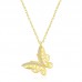 Gümüş Gold Kelebek Bayan Kolye