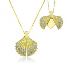 Gümüş Gold Kişiye Özel İstiridye Kadın Kolye