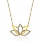 Gümüş Gold Lotus Çiçeği Kadın Kolye