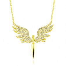 Gümüş Gold Mikail Meleği Kadın Kolye