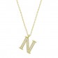 Gümüş Gold N Harfi Kadın Kolye