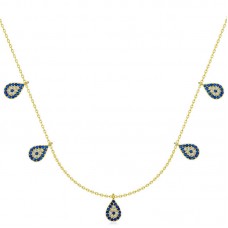 Gümüş Gold Nazarlı Şans Kadın Kolye