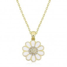 Gümüş Gold Papatya Kadın Kolye