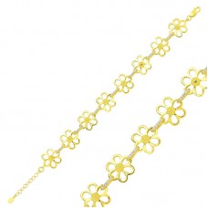 Gümüş Gold Sarı Papatya Bayan Bileklik