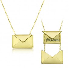 Gümüş Gold Sevgiliye Mektup Bayan Kolye