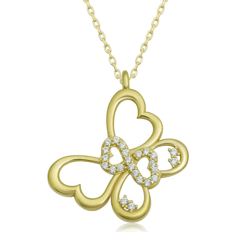 Gümüş Gold Sonsuzluk Kelebek Kadın Kolye Gümüş Gold Sonsuzluk Kelebek Kadın Kolye