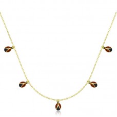 Gümüş Gold Uğur Böceği Şans Kadın Kolye