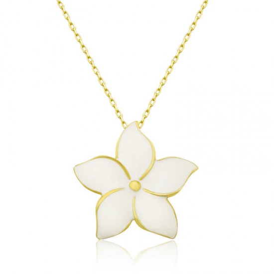 Gümüş Gold Yasemin Çiçeği Kadın Kolye