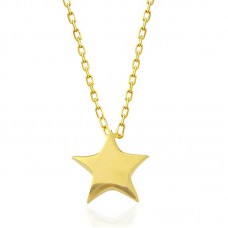 Gümüş Gold Yıldız Kadın Kolye