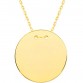 Gümüş Gold Yuvarlak Plaka Kolye