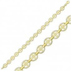 Gümüş Gold Yuvarlak Su Yolu Bayan Bileklik