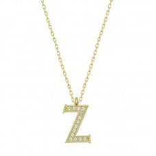 Gümüş Gold Z Harfi Kadın Kolye