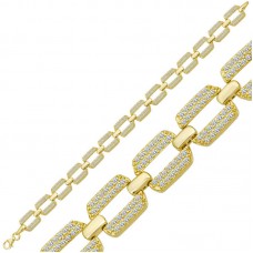 Gümüş Gold Zirkon Taşlı Kadın Bileklik