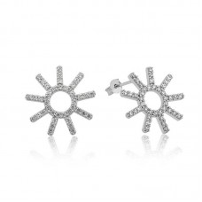 Gümüş Güneş Bayan Küpe