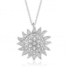 Gümüş Güneş Kadın Kolye