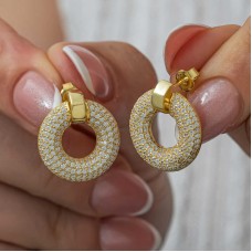 Gümüş Halka Gold Kadın Küpe