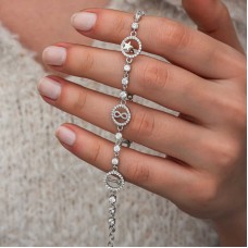 Gümüş Halka İçinde Şans Kadın Bileklik