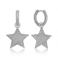 Gümüş Halka Yıldız Bayan Küpe