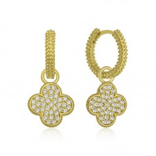 Gümüş Halka Yonca Bayan Küpe