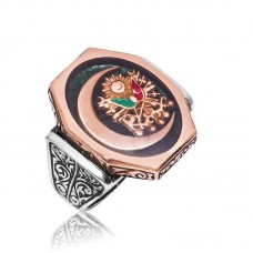 Gümüş Osmanlı Devlet Armalı Erkek Yüzük