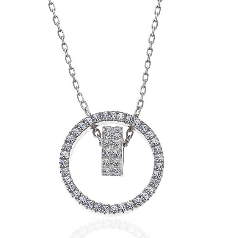 Gümüş İç İçe Geçmiş Halka Kadın Kolye Gümüş İç İçe Geçmiş Halka Kadın Kolye