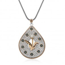 Gümüş İnci Çiçek Otantik Bayan Kolye