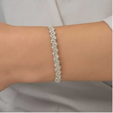 Gümüş Kazaziye Örgü Bileklik