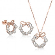 Gümüş İnci Kurdele Kadın Set