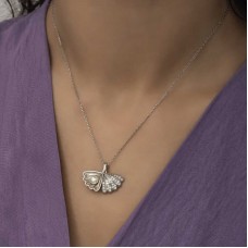 Gümüş İncili İstiridye Bayan Kolye