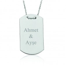 Gümüş İsimli Asker Künyesi Bayan Kolye