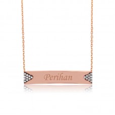 Gümüş İsimlik Plaka Bayan Kolye